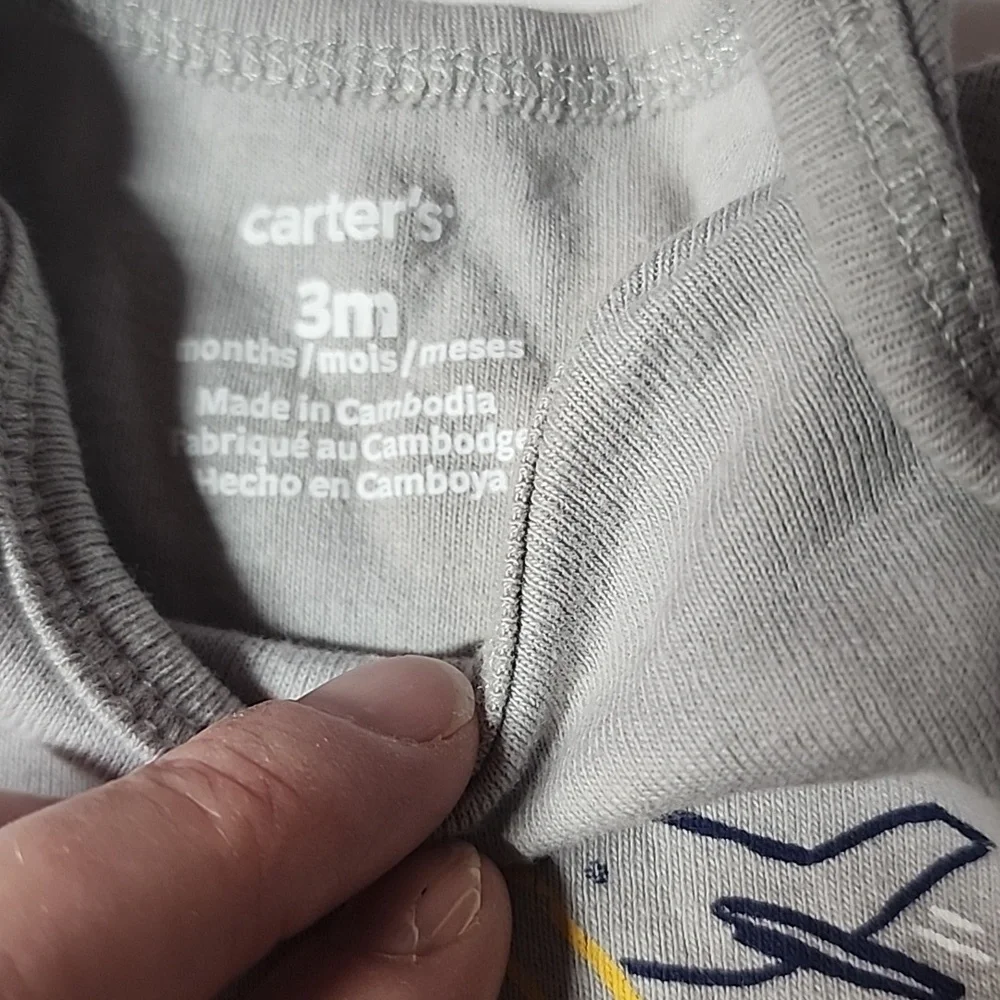 Carter's 2pk transportation onesies sz 3 mon